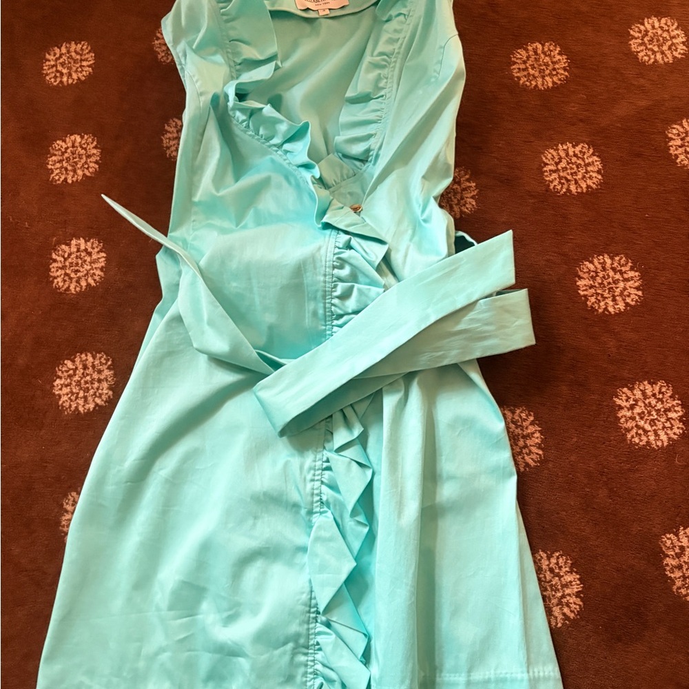 Elizabeth McKay Turquoise Ruffle Dress